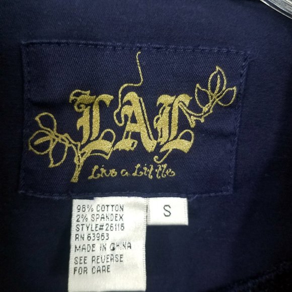 Live A Little L.A.L. Navy Blue Brass Women's Coat Street Moto Jacket - Picture 8 of 8